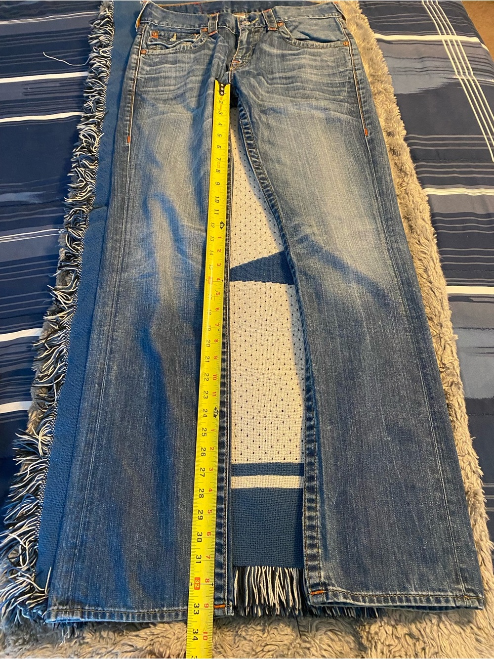 True Religion World Tour Section Straight Jeans Men’s 31 Denim - Picture 7 of 11